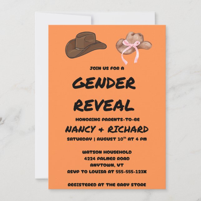 Gender Reveal Party Invitation (Front)