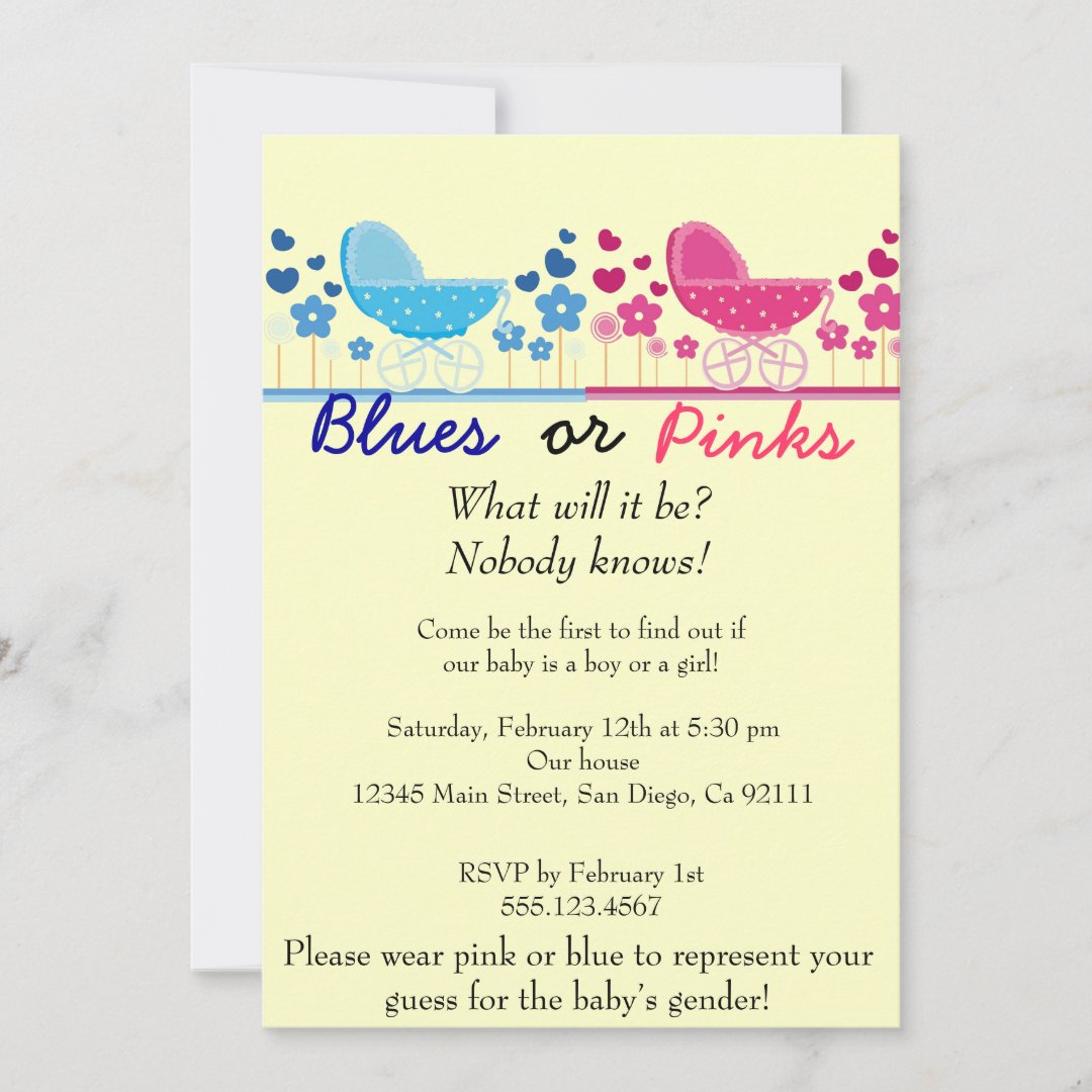 Gender Reveal Party Invitation Zazzle