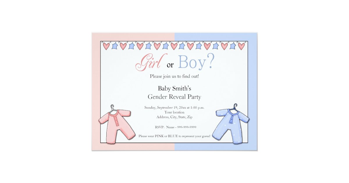 Gender Reveal Party Invitation