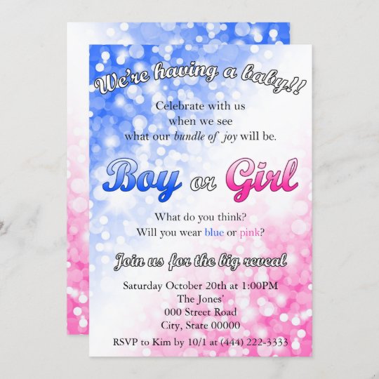 Gender Reveal Party Invitation