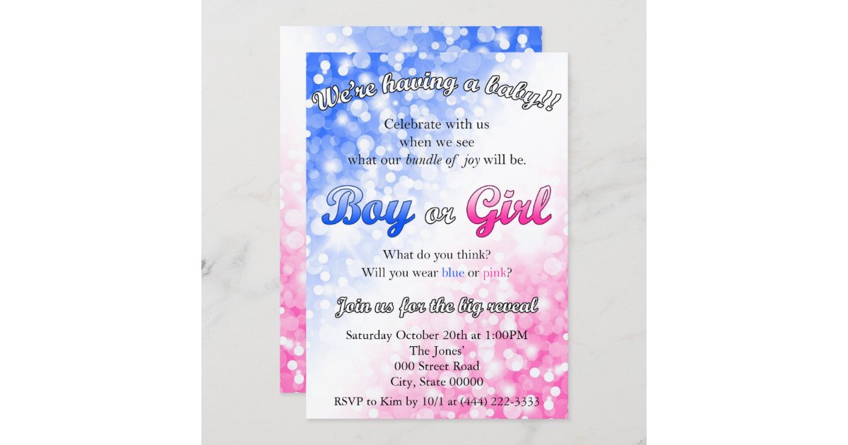 Gender Reveal Party Invitation | Zazzle