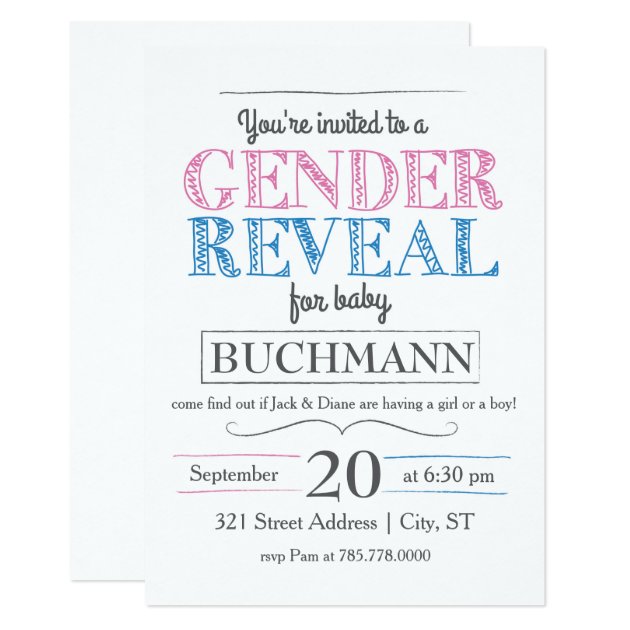 Gender Reveal Party Invitation