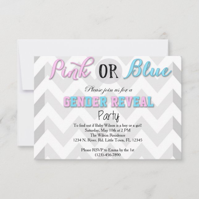 Gender Reveal Party Invitation (Front)