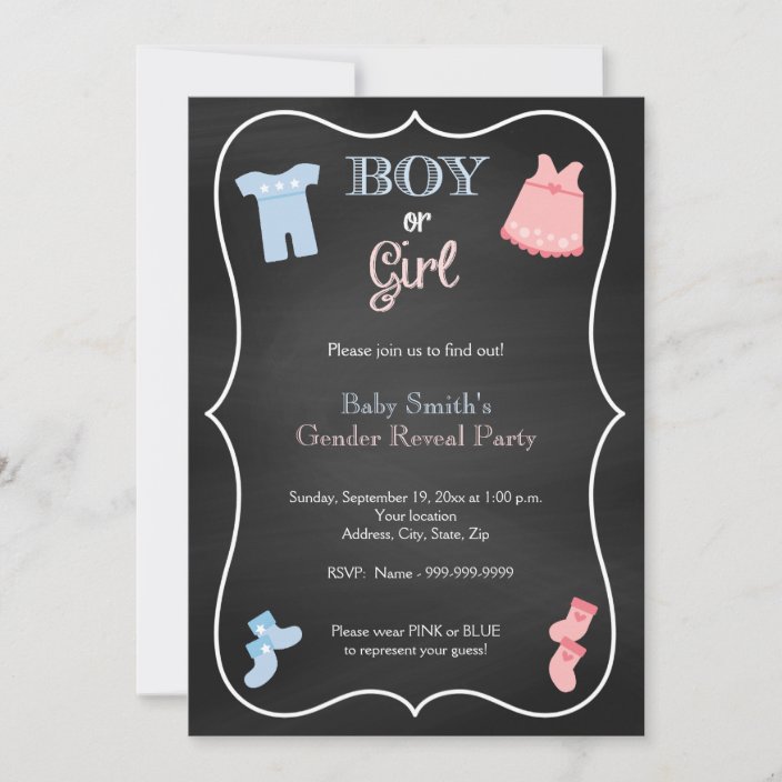 Gender Reveal Party Invitation 