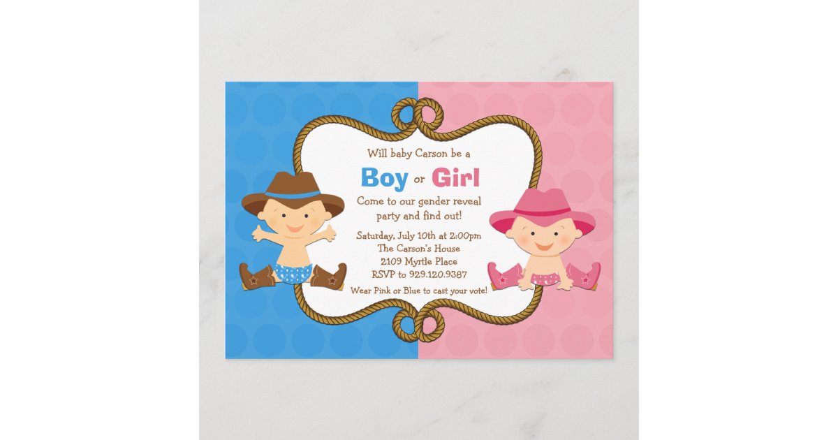 Gender Reveal Party Invitation Gender Reveal Party Invitation