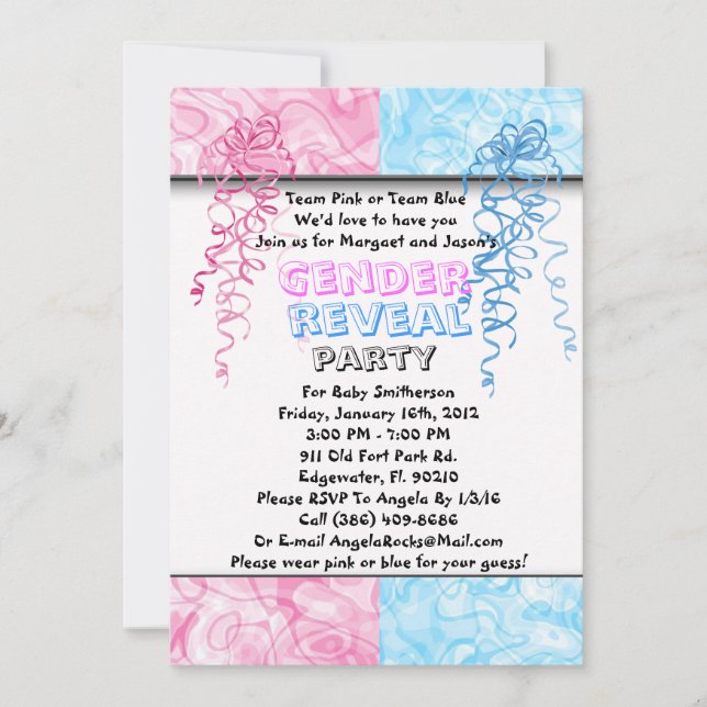 Gender Reveal Party Invitation (Front)