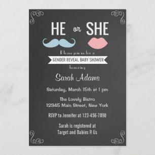 Gender Reveal Party Invitation Chalkboard