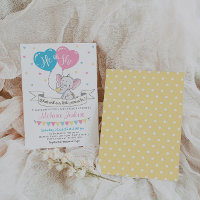 Gender Reveal Party Invitation Elephant