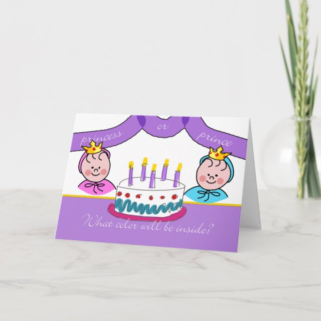 Gender Reveal Party Invitation, Royalty Card (Front)