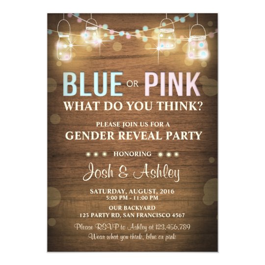 gender reveal party invitation