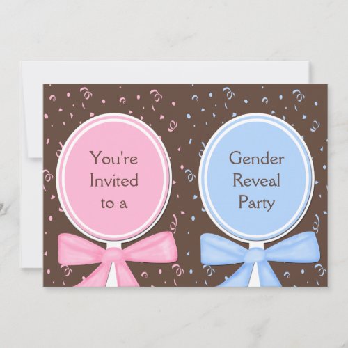 Gender Reveal Party Invitations - Baby Rattles