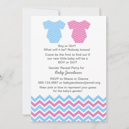 Gender Reveal Party or Baby Shower Invitations