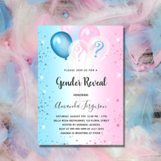Gender Reveal Party Pink Blue Baby Boy Girl Invitation at Zazzle