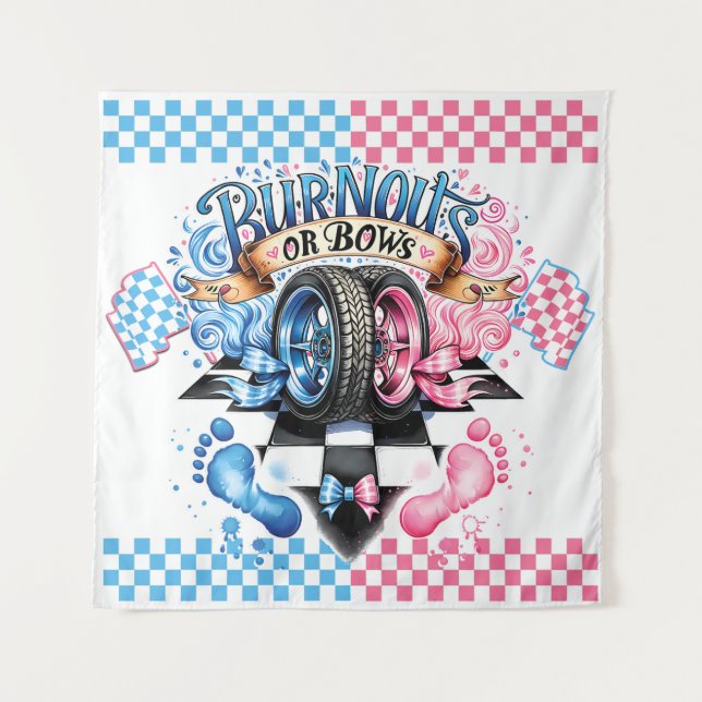 Gender Reveal Party Pink Blue Backdrop (Front)