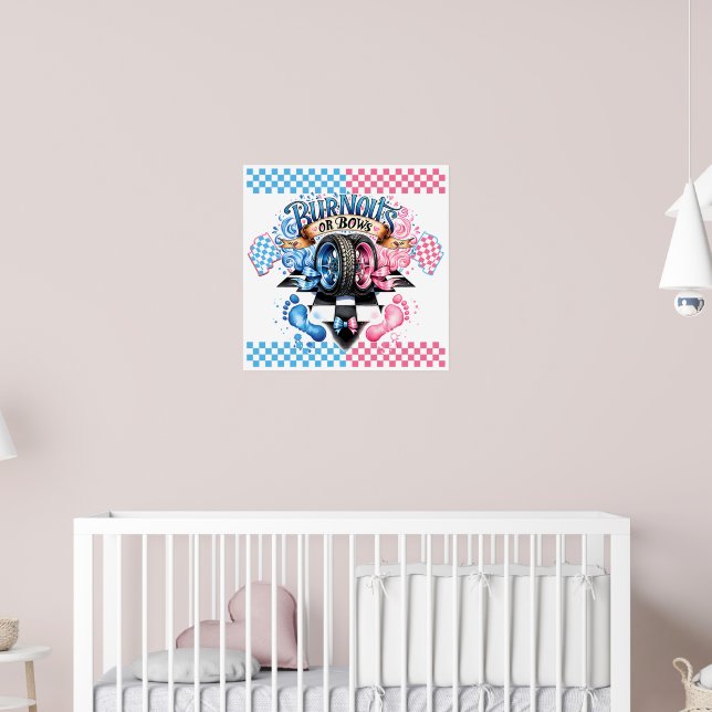 Gender Reveal Party Pink Blue Poster (Nursery 2)
