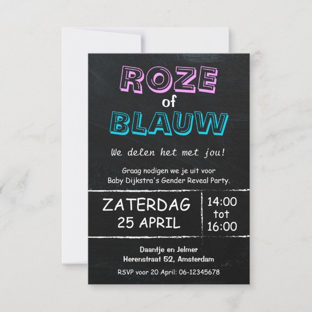 Gender Reveal Party | Pink or Blue | Invitation (Front)