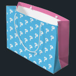 Gender reveal party question mark pink and blue large gift bag<br><div class="desc">Gender reveal party question mark pink and blue Large Gift Bag. Custom mystery bags for baby shower party. Surprise friends,  family and guests. Add your own name monogram initial for newborn optionally. Double sided print. He or she guess. Available in small and large size.</div>