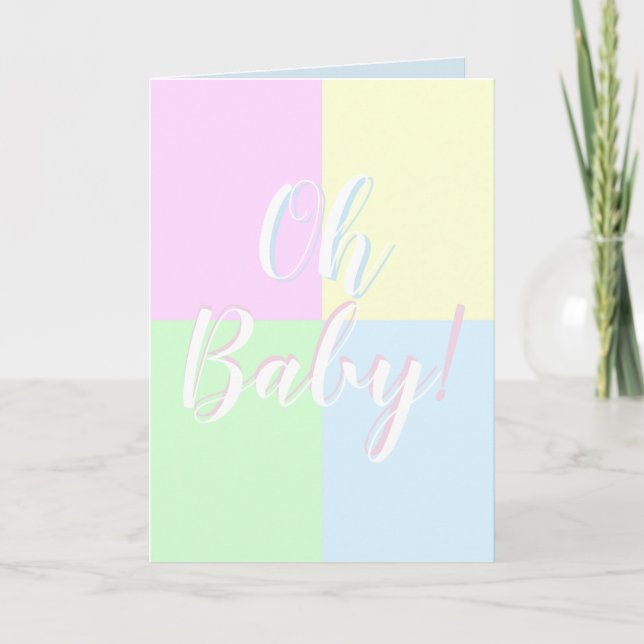 Gender reveal party surprise boy cute colorblock announcement (Front)