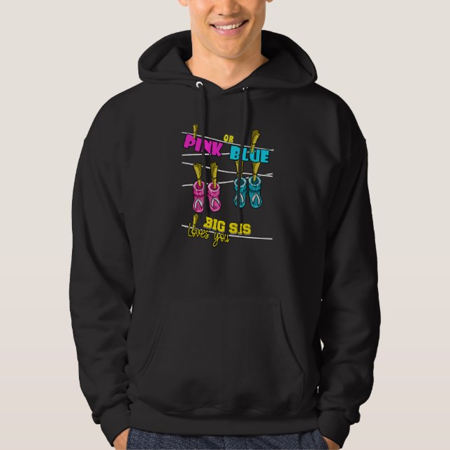 Gender Reveal Party Team Baby Shower Pinkness Blue Hoodie (Front)
