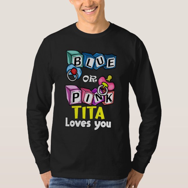 Gender Reveal Party Team Baby Shower Pinkness Blue T-Shirt (Front)