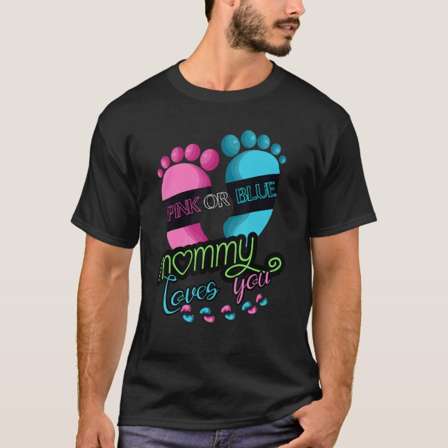 Gender Reveal Party Team Baby Shower Pinkness Blue T-Shirt (Front)