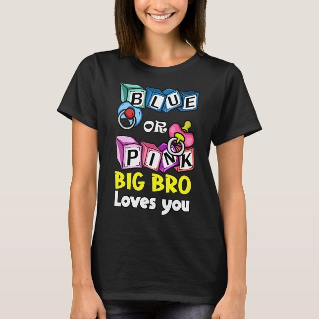 Gender Reveal Party Team Baby Shower Pinkness Blue T-Shirt (Front)
