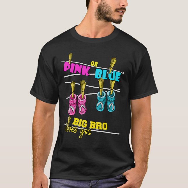 Gender Reveal Party Team Baby Shower Pinkness Blue T-Shirt (Front)