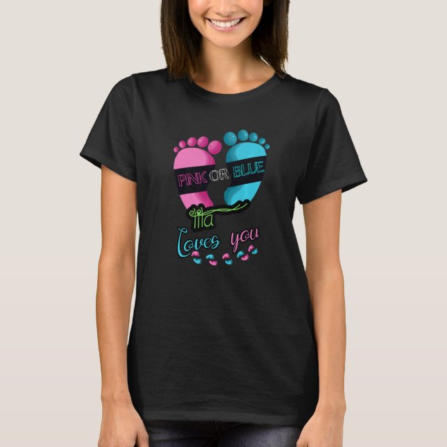Gender Reveal Party Team Baby Shower Pinkness Blue T-Shirt (Front)