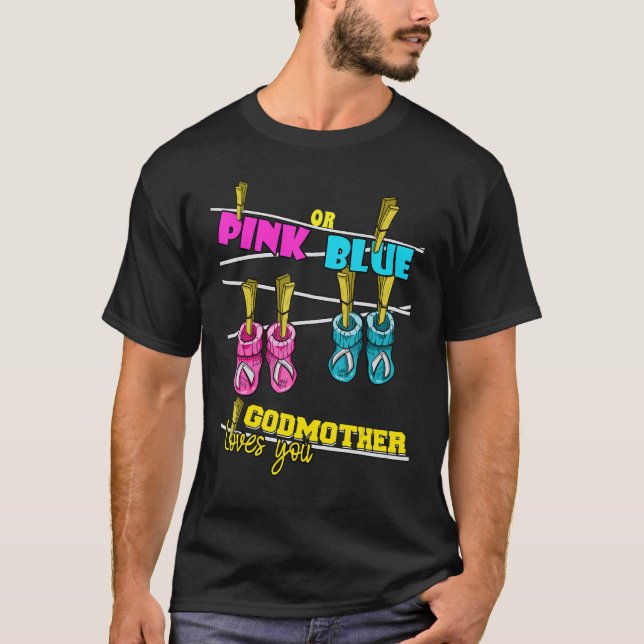 Gender Reveal Party Team Baby Shower Pinkness Blue T-Shirt (Front)