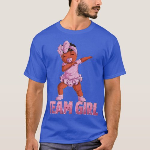 Gender Reveal Party Team Black Girl Baby Announcem T_Shirt