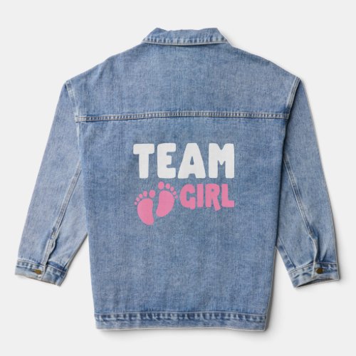 Gender Reveal Party Team Girl Announcement Future  Denim Jacket