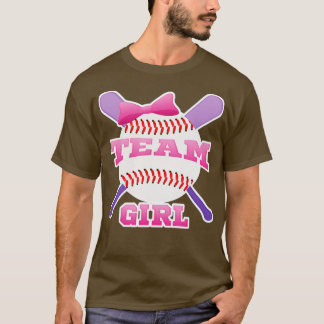 Gender Reveal Party Team Girl Pink Baseball T-Shirt