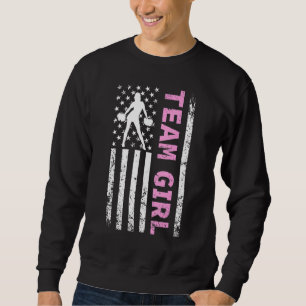 Gender Reveal Party Team Girl with US American Fla Sweatshirt