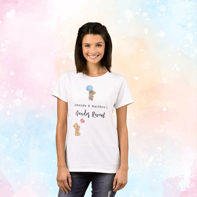 Gender reveal party teddy bear boy girl T-Shirt (Creator Uploaded)