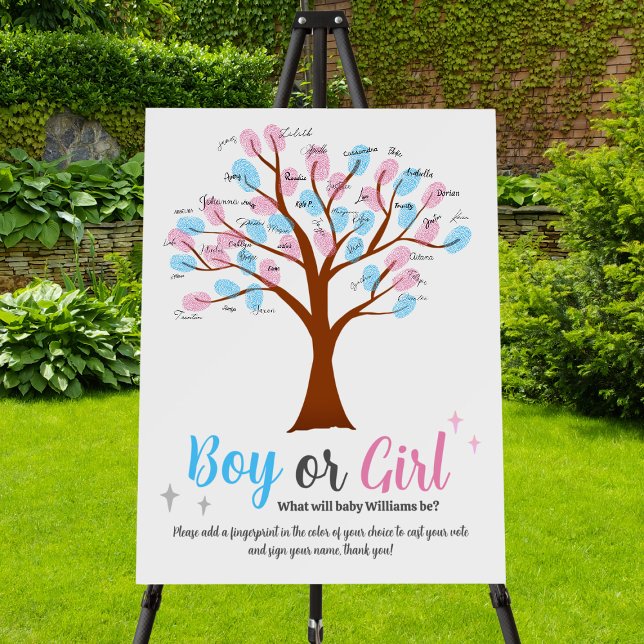 Gender Reveal Party Tree Leaves Fingerprints Foam Board (Gender Reveal Party Tree Leaves Fingerprints Foam Board
)