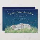 Gender Reveal Party Twinkle Little Star Cute Sheep Invitation (Front/Back)