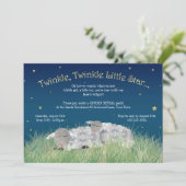 Gender Reveal Party Twinkle Little Star Cute Sheep Invitation (Standing Front)