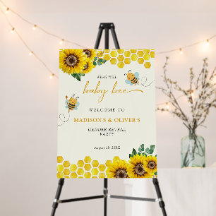 Gender Reveal Party What Will Baby Bee Welcome  Foam Board