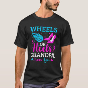 Gender Reveal Party Wheels Or Heels Pink Or Blue G T-Shirt