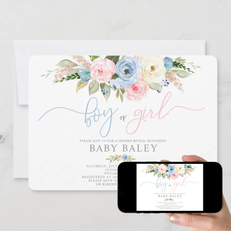 Gender reveal pastel colors baby shower invitation Zazzle