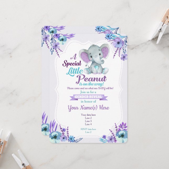Invitation Template Purple And Turquoise Baby Shower Invitations
