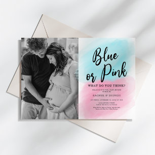 Gender Reveal Photo Baby Shower Invitation