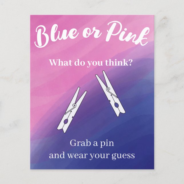 Gender Reveal Pin Game Display (Front)