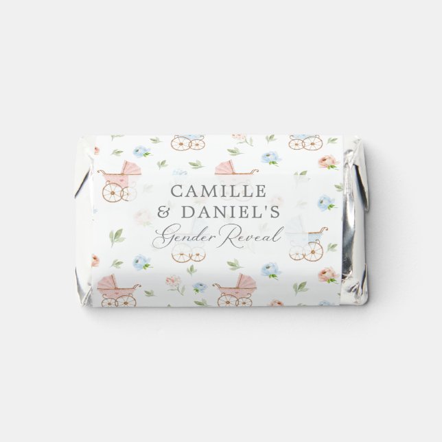 Gender Reveal Pink and Blue Baby Shower Hershey's Miniatures (Front)