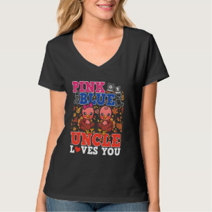 Gender Reveal Pink And Blue Uncle Loves You For A  T-Shirt