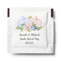 Gender Reveal Pink Blue Pumpkins Halloween Hand Sanitizer Packet
