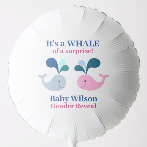 Gender Reveal Pink Blue Whale of a Surprise Balloon