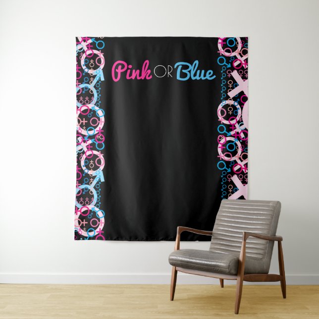 GENDER REVEAL Pink or Blue Baby Photo Op Backdrop (In Situ)