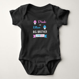 Gender Reveal Pink or Blue Big Brother Loves You Baby Bodysuit