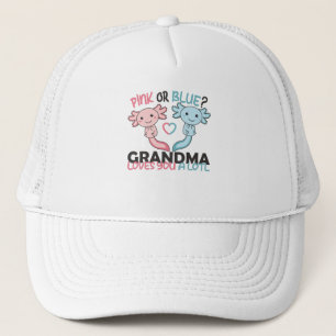 gender reveal pink or blue grandma loves you lotl trucker hat